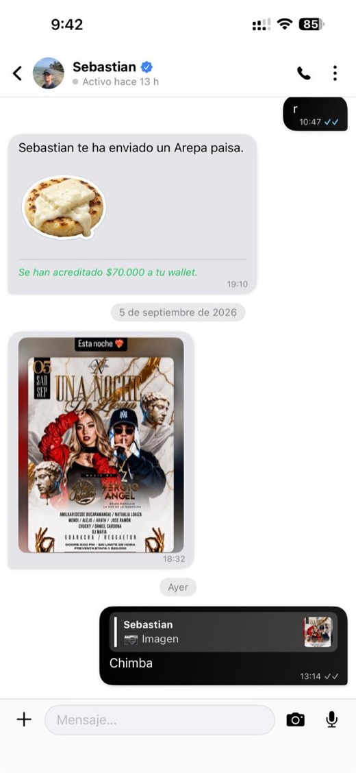 Echter Screenshot der MegaPok-App: Wallet