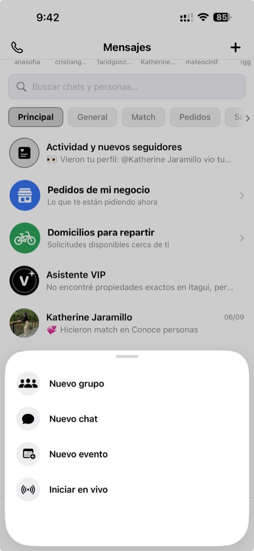 Real screenshot of the MegaPok app: Couriers