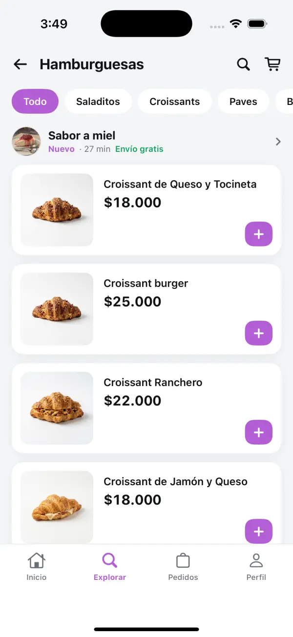 لقطة شاشة حقيقية من تطبيق MegaPok: الطعام
